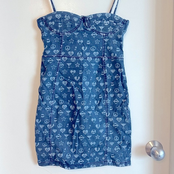 Jaded London denim bodycon spaghetti strap mini dress - Picture 2 of 4